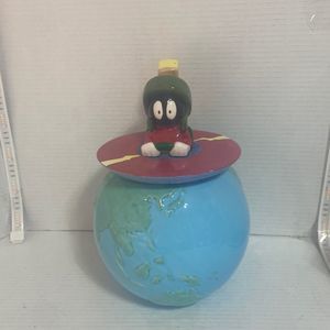 Vintage Marvin the Martian Globe Cookie Jar - Warner Bros. Studio 1993